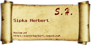 Sipka Herbert névjegykártya